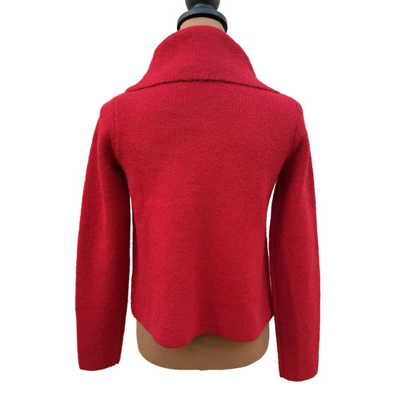 Adrienne Vittadini Red Wool Blend Faux Jewel Button Cardigan/Wrap Sweater Sz XS‎ - Picture 4 of 13